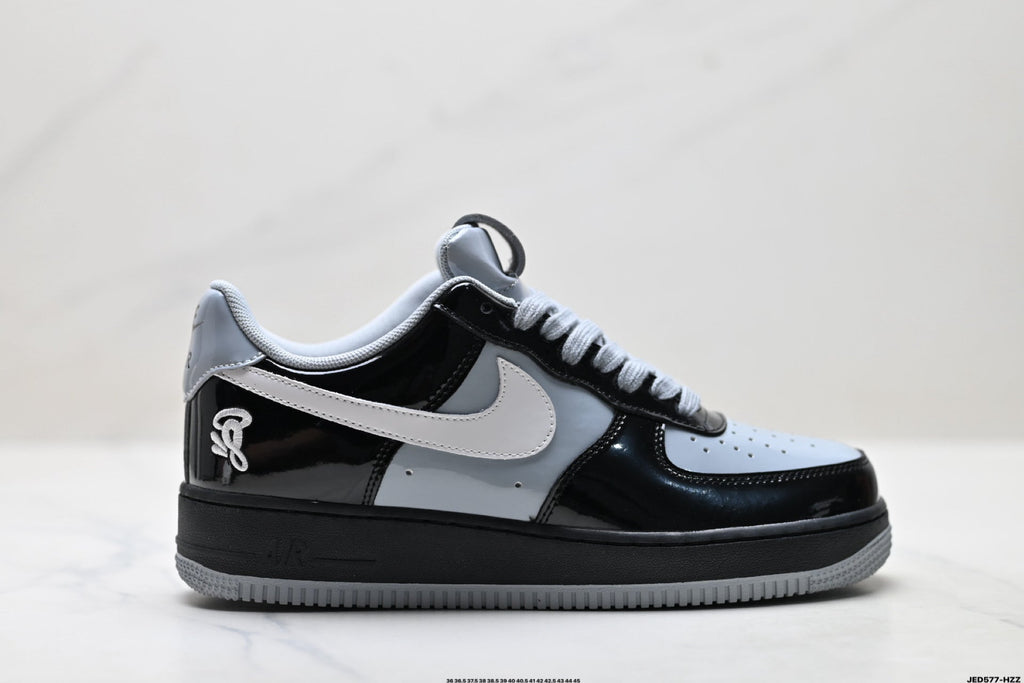 Nike Air Force 1 Low Black White Gray Unisex Sneakers Style 25