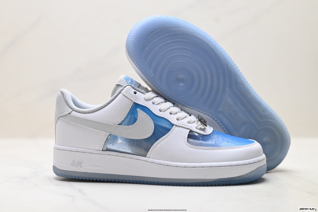 Nike Air Force 1 Low White Light Blue Gray Unisex Sneakers Style 20