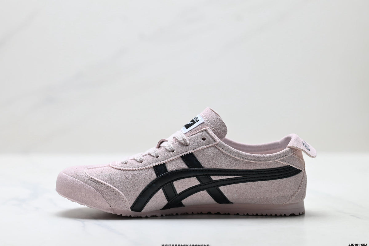 Onitsuka Tiger Retro Low Top Pale Pink Black Unisex Shoes Style 23