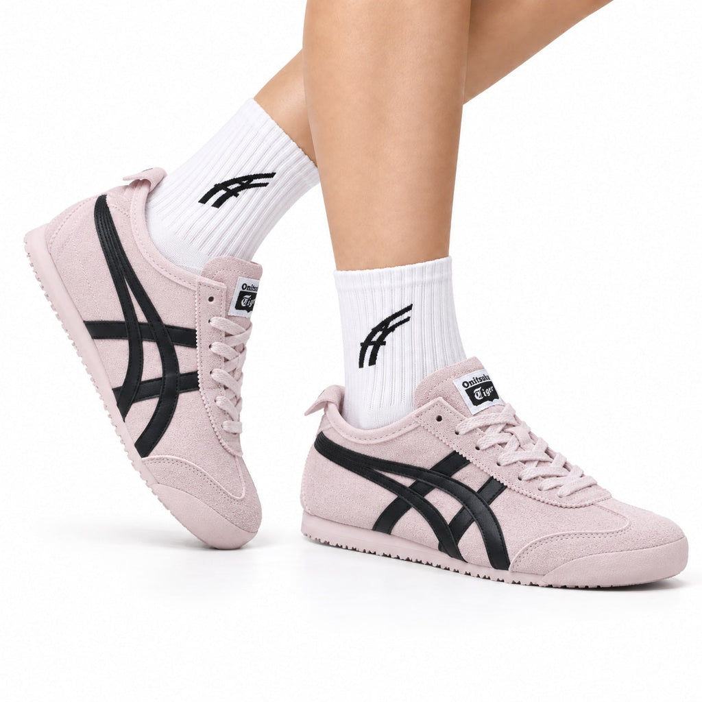 Onitsuka Tiger Retro Low Top Pale Pink Black Unisex Shoes Style 23
