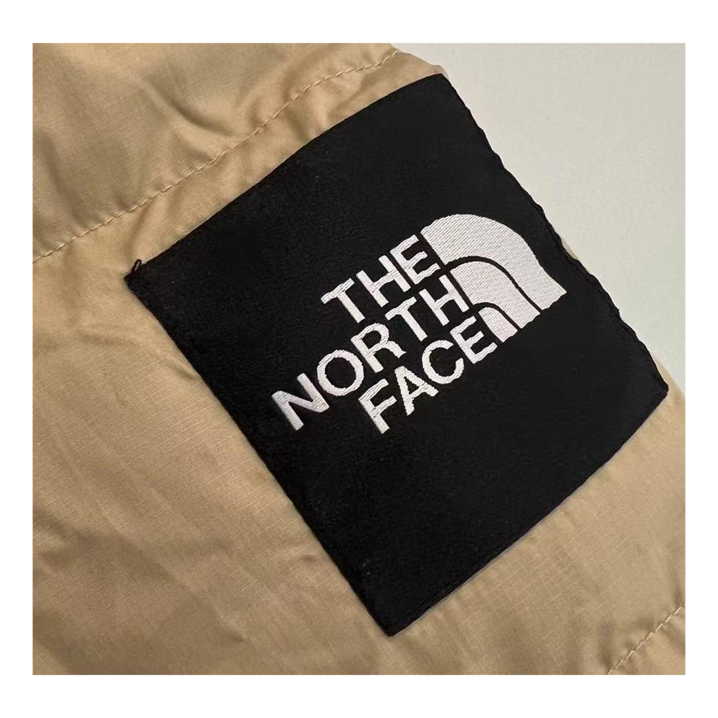 The North Face Colour-Block Hooded Long Puffer Coat – Tan | Premium Down | Full-Length