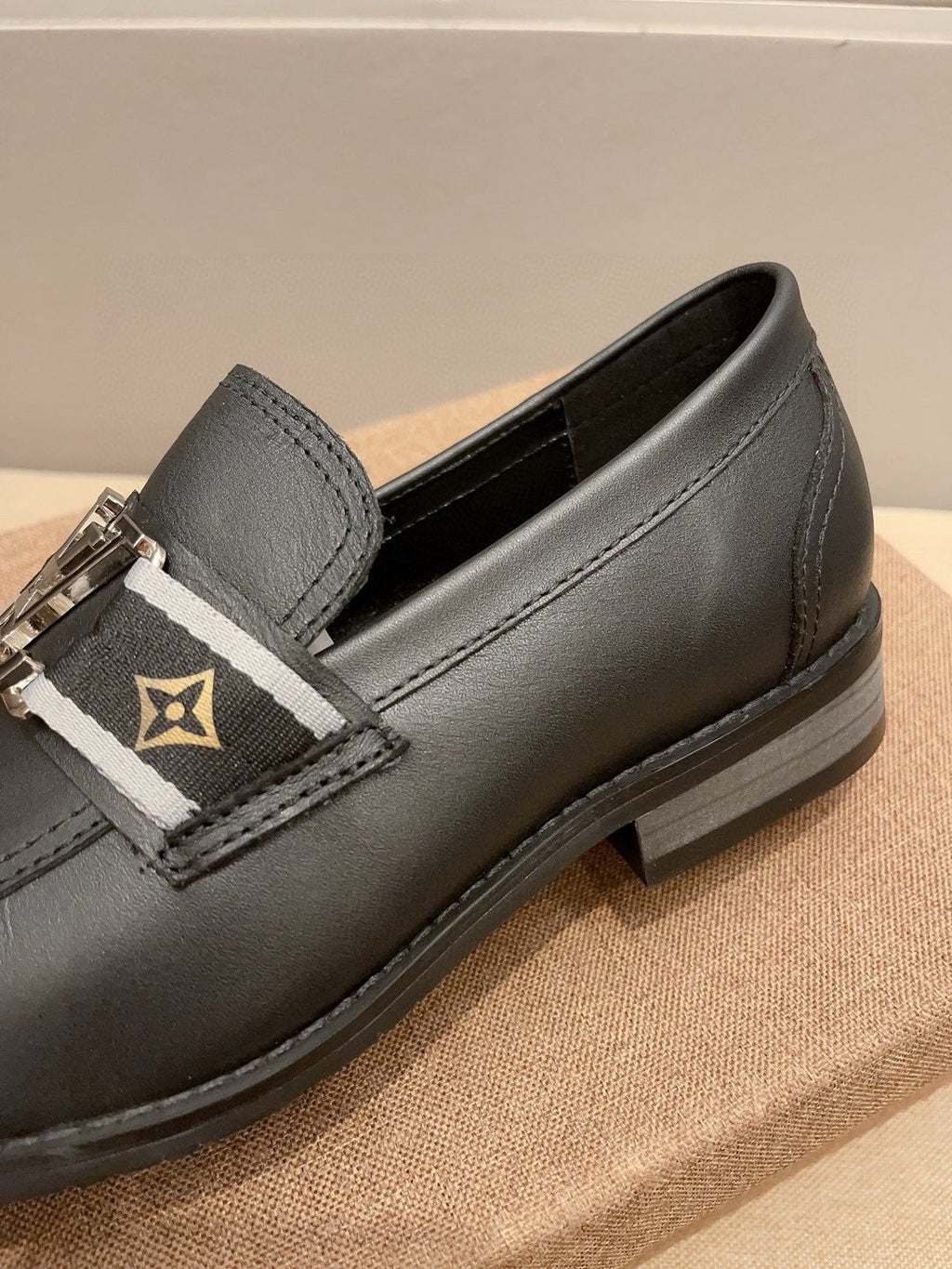 Louis Vuitton Men's Black Buckle Loafers