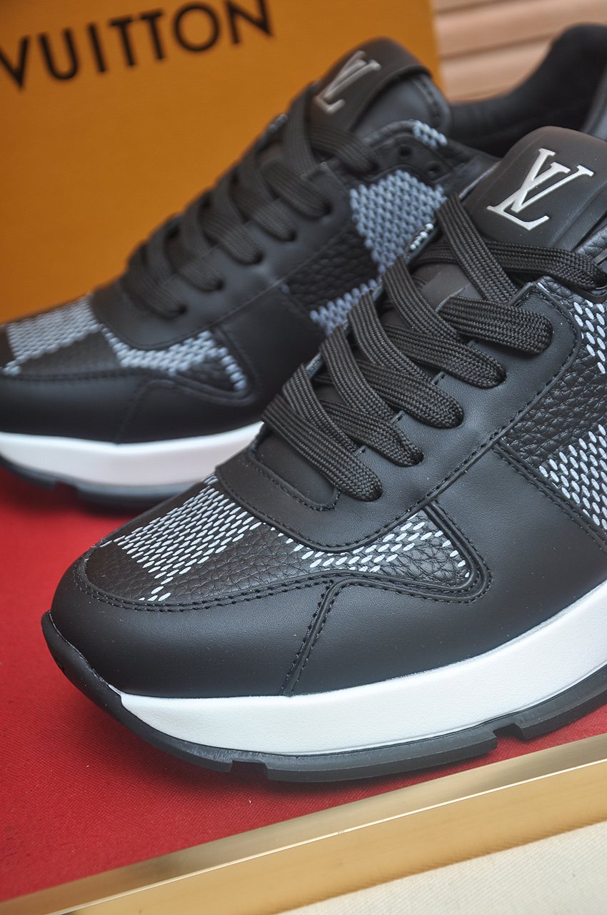 Louis Vuitton Black and Gray Checker Sneakers