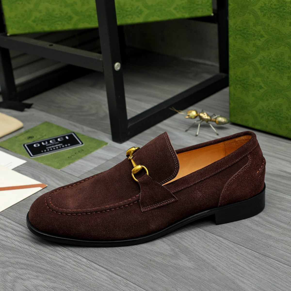 Gucci Dark Brown Horsebit Loafers