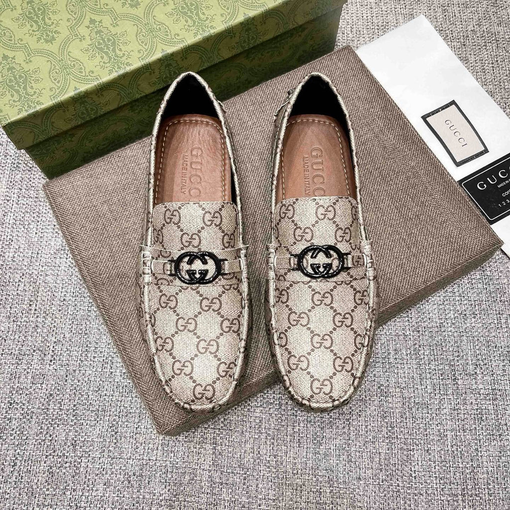 Gucci Monogram Driving Loafers