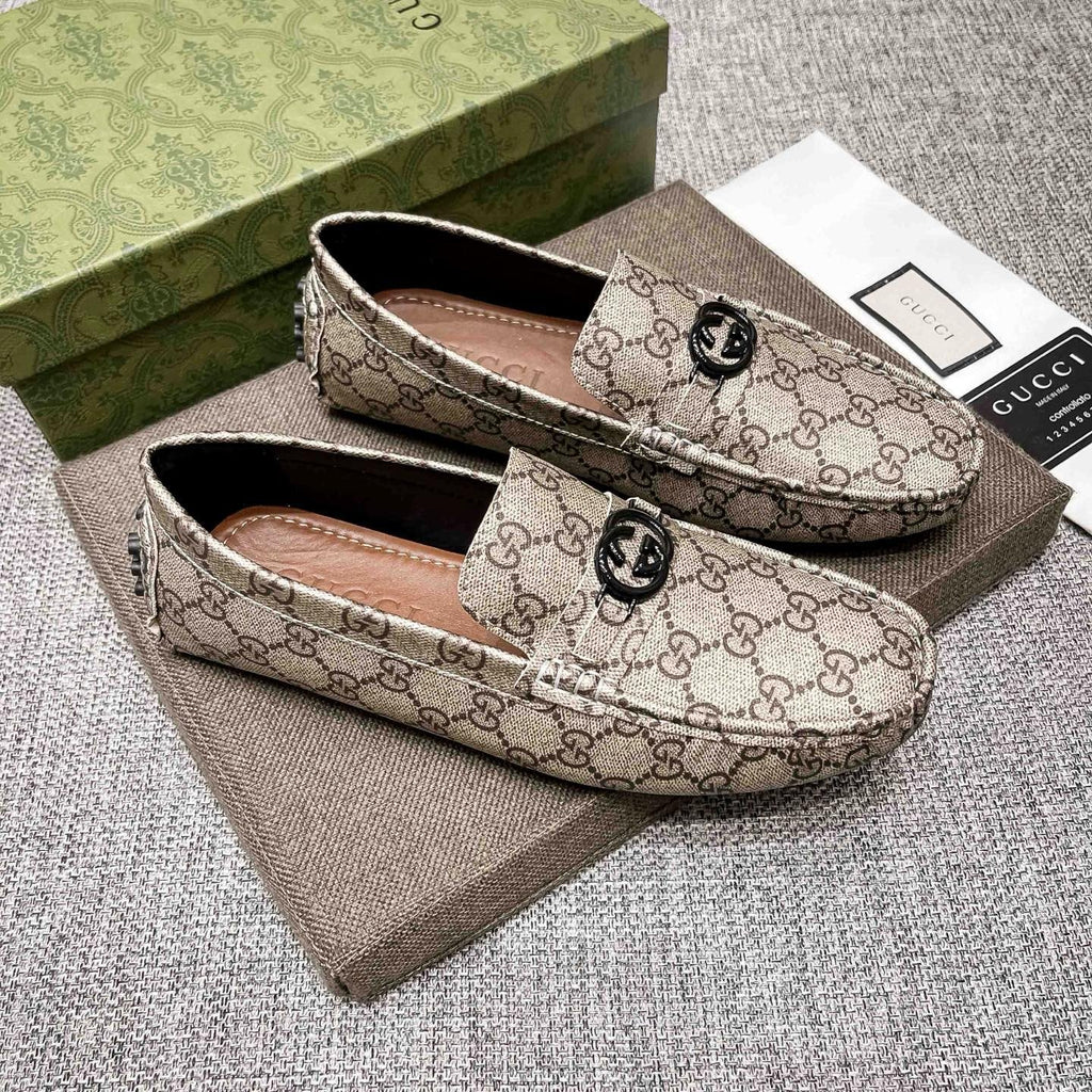 Gucci Monogram Driving Loafers