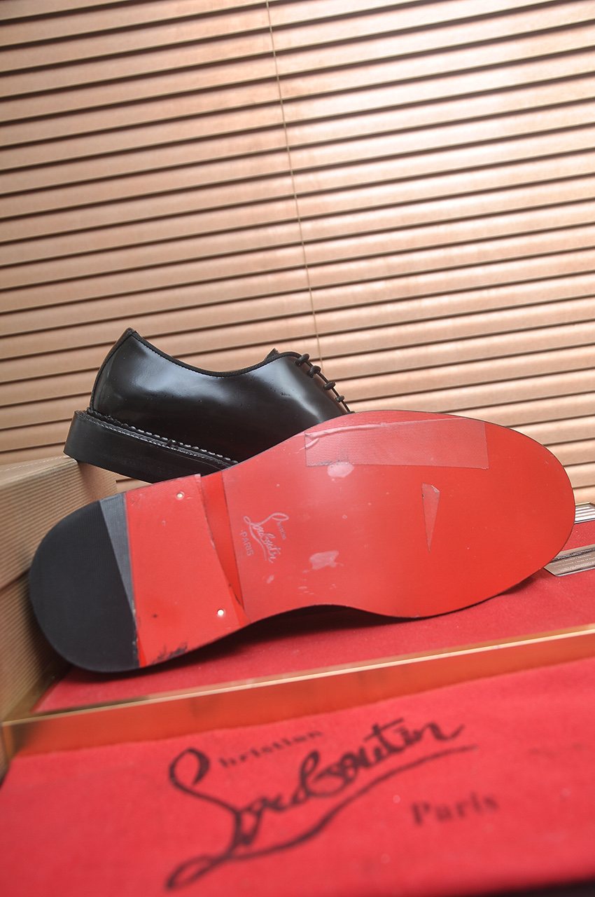 Christian Louboutin Black Lace-Up Dress Shoes