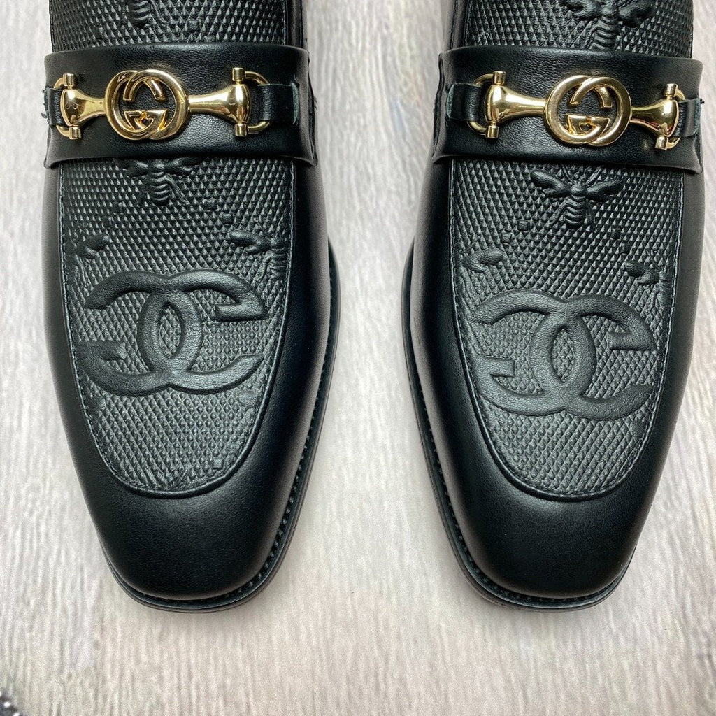 Gucci Black Gold-Tone Hardware Loafers
