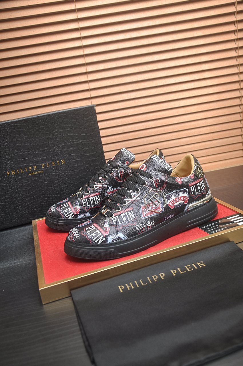 Philipp Plein Graphic Print Low-Top Sneakers - Rubber Sole