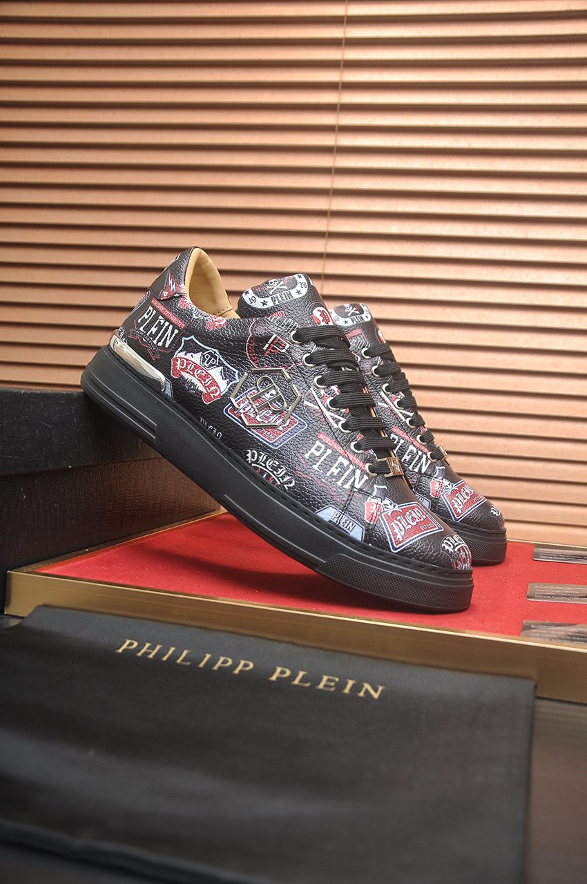 Philipp Plein Graphic Print Low-Top Sneakers - Rubber Sole