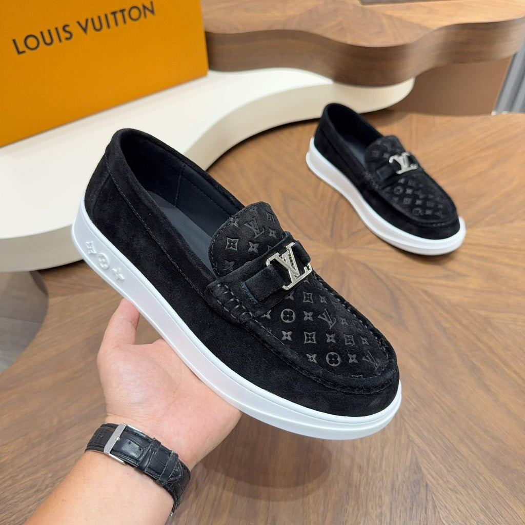 Louis Vuitton Men's Monogram Slip-On Sneakers - Moc-Toe Stitching