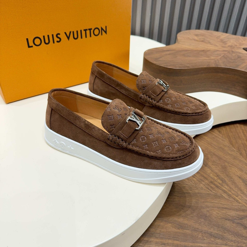 Louis Vuitton Men's Monogram Slip-On Sneakers - Moc-Toe Stitching