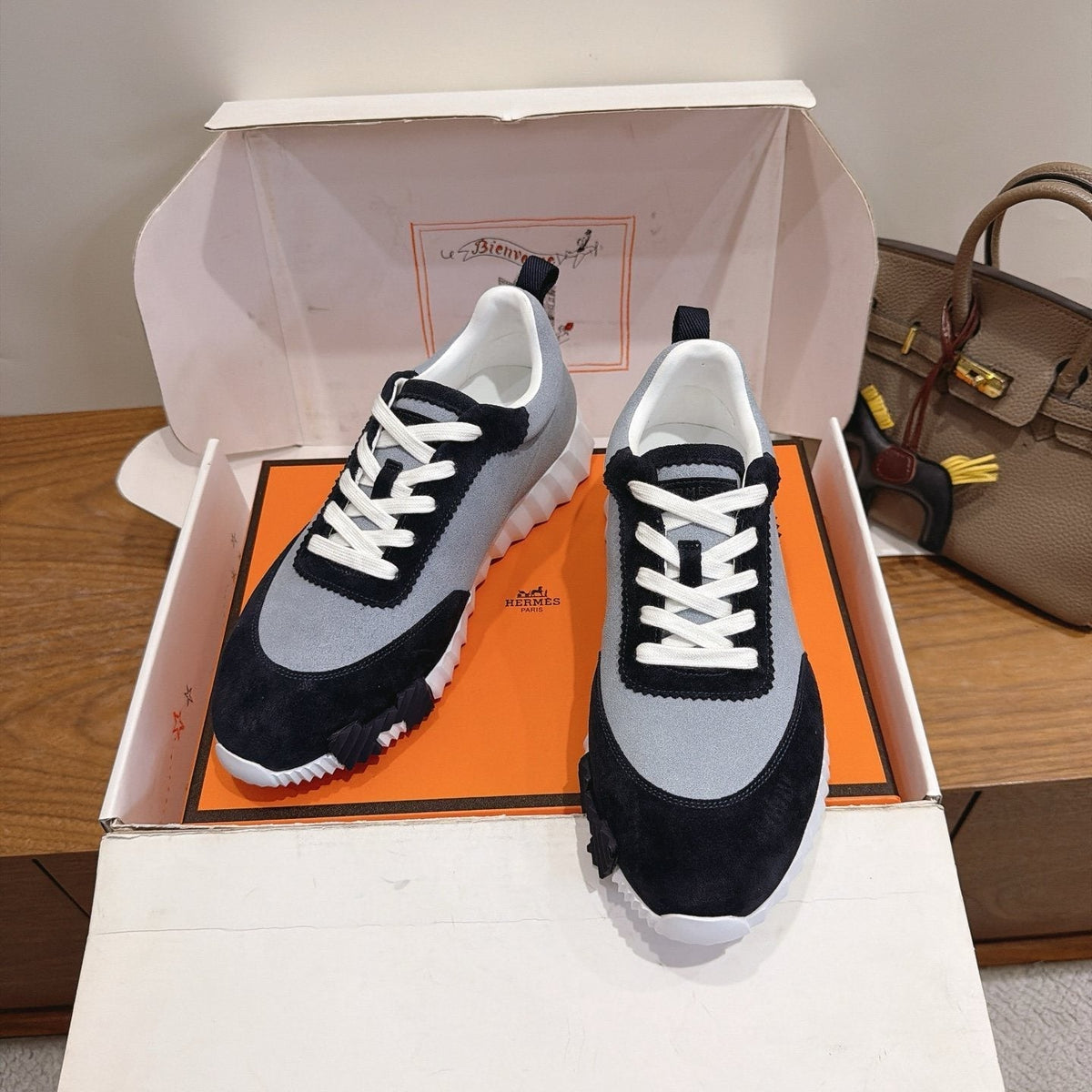 Hermès Paneled Low-Top Sneakers