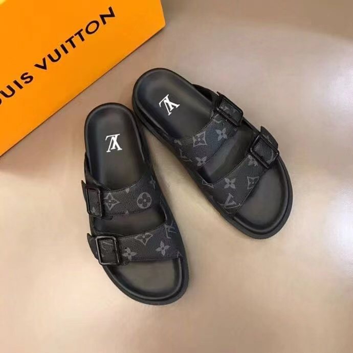 Louis Vuitton Monogram Buckle Slide Sandals - Contoured Footbed