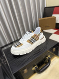 Burberry Men's Plaid Panel Sneakers - Layered Upper Details