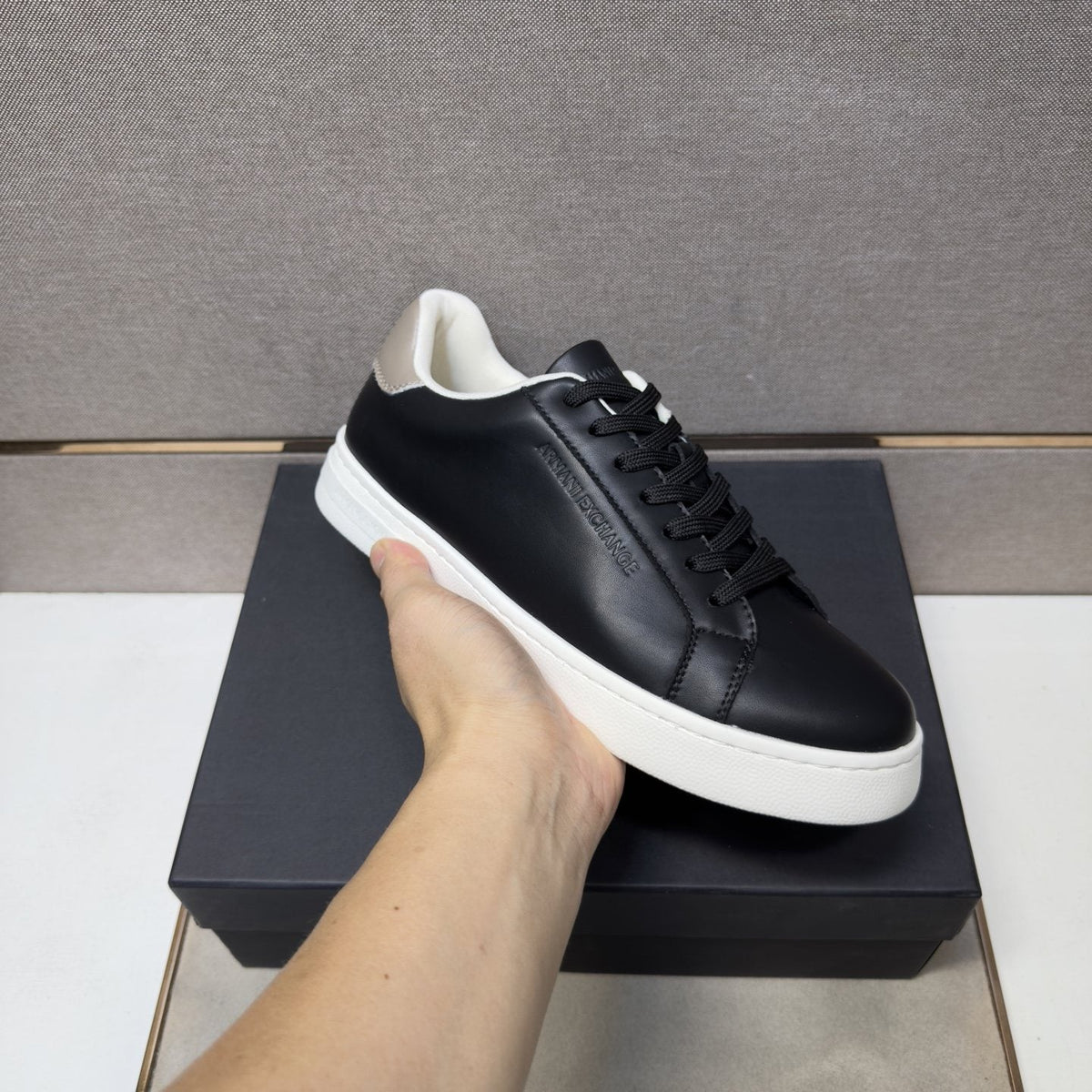 Armani Exchange Men's Contrast Heel Low-Top Sneakers