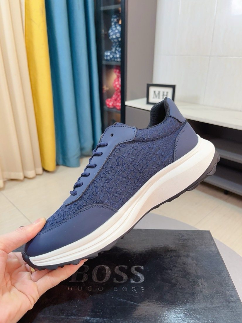 BOSS Low-Top Lace-Up Sneakers - Dark Treaded Outsole