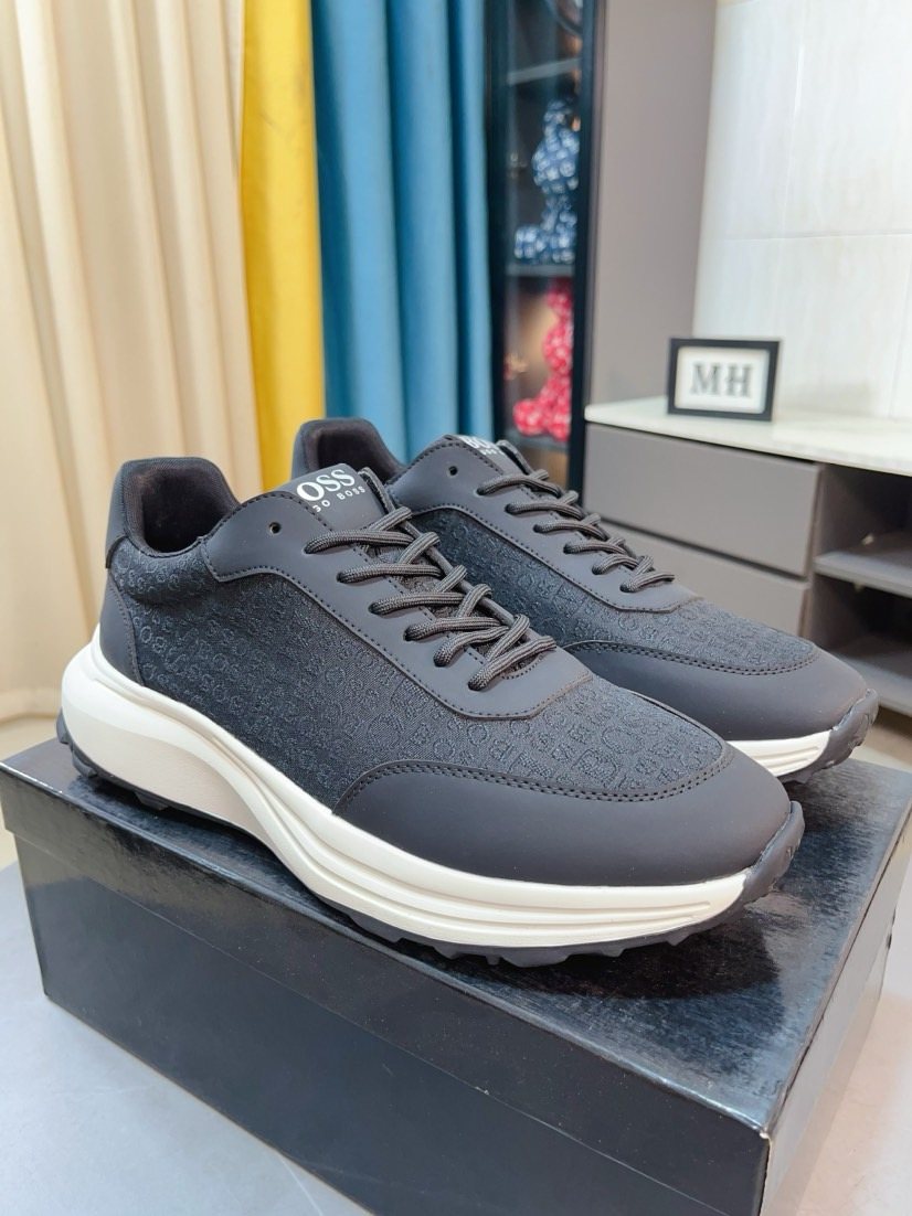 BOSS Low-Top Lace-Up Sneakers - Dark Treaded Outsole