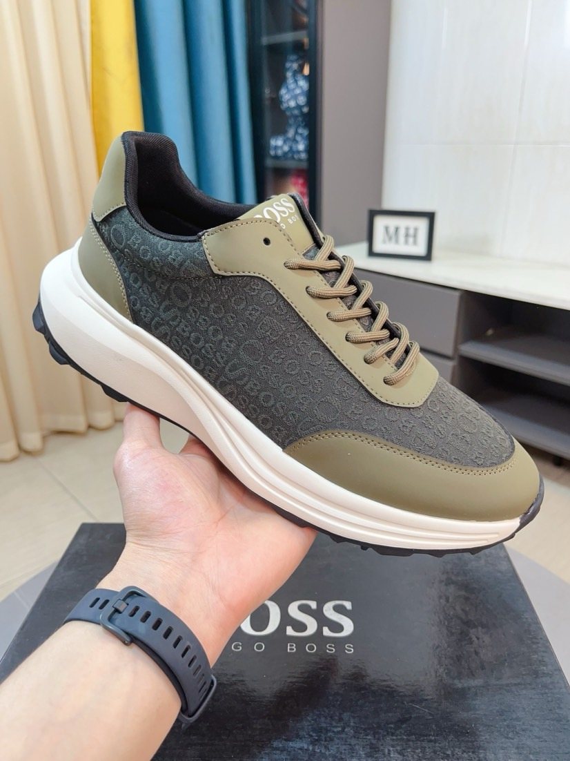 BOSS Low-Top Lace-Up Sneakers - Dark Treaded Outsole