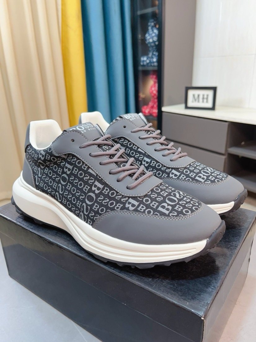 BOSS Low-Top Lace-Up Sneakers - Dark Treaded Outsole