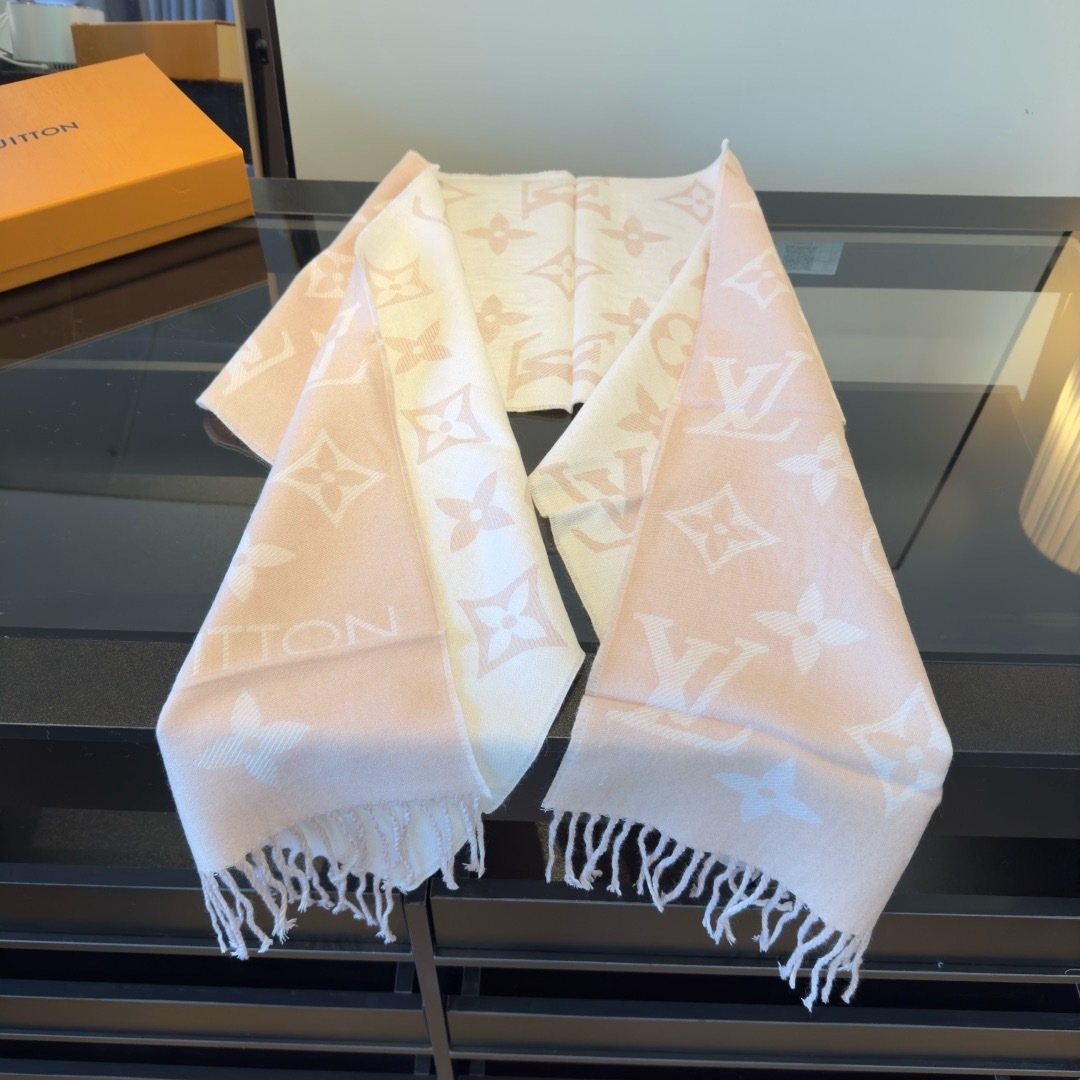Louis Vuitton Monogram Fringed Scarf