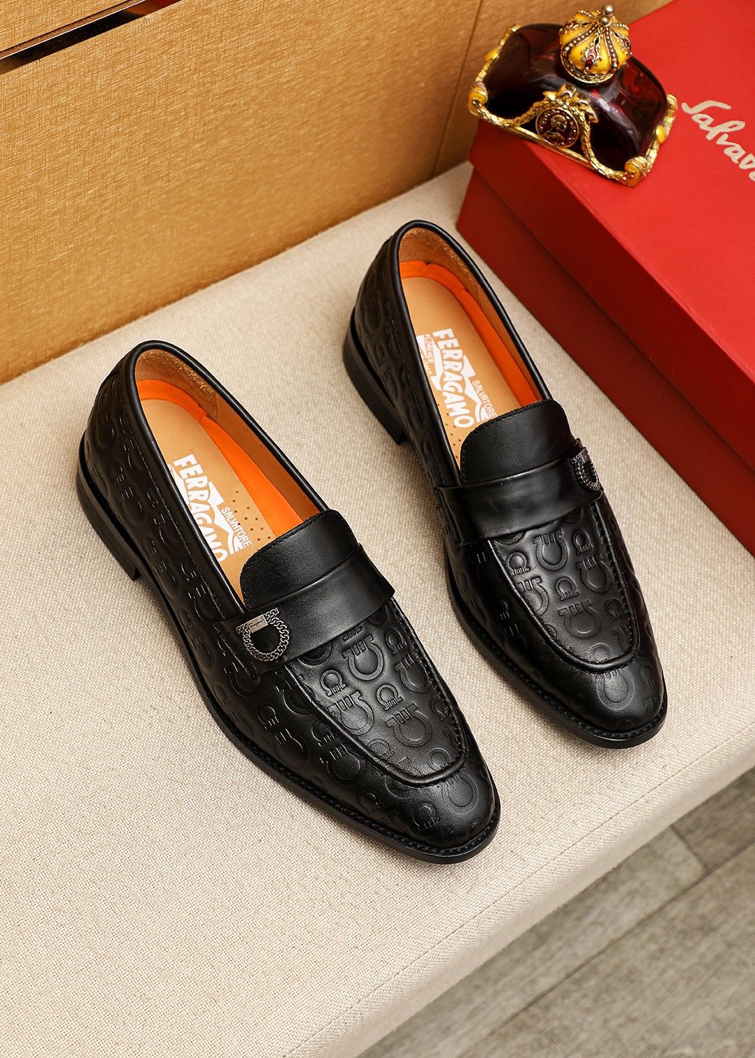 Ferragamo Embossed Slip-On Shoes