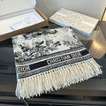 Dior Animal Jacquard Fringed Scarf