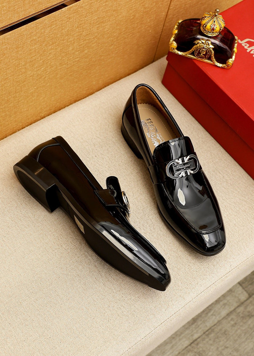 Salvatore Ferragamo Men's Buckle Slip-On Loafers