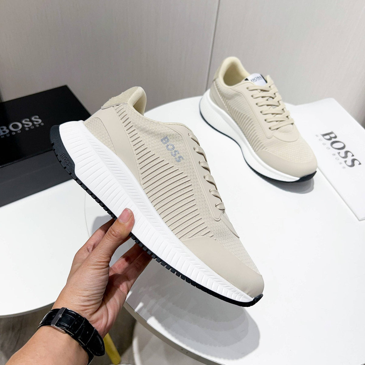 BOSS Knit Low-Top Sneakers