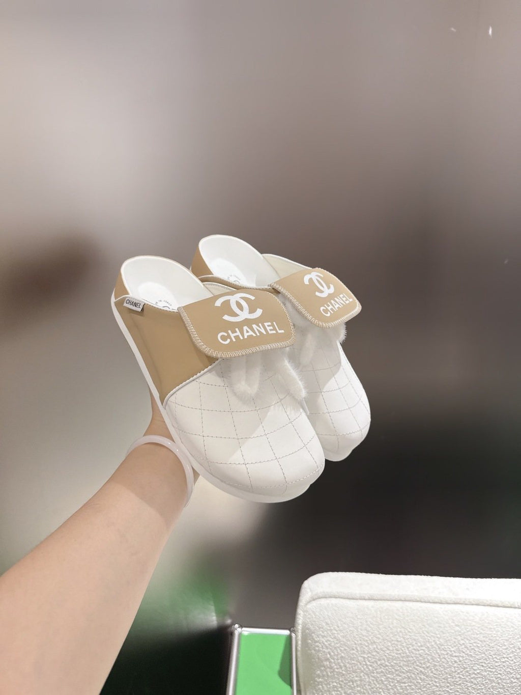 Chanel Quilted Closed-Toe Slip-On Shoes