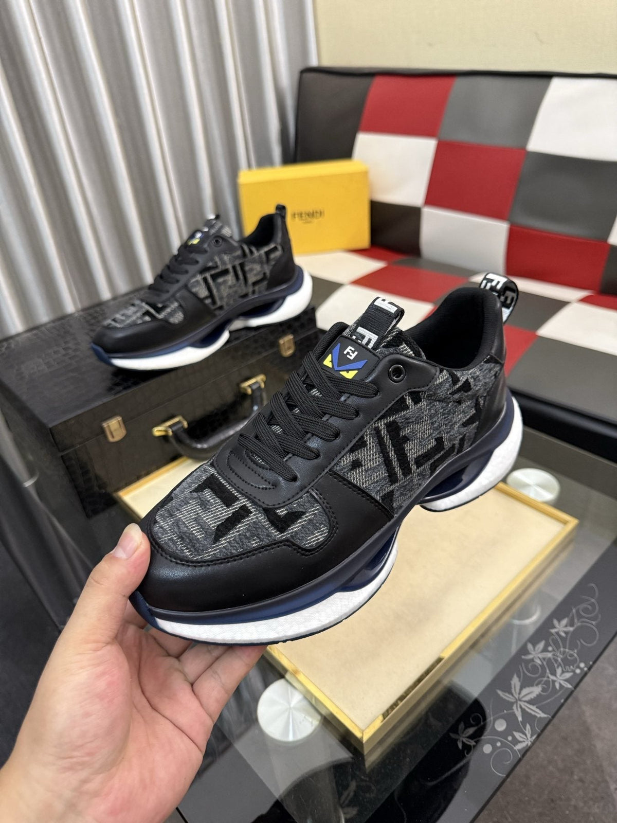 Fendi Men's Patterned Low-Top Sneakers