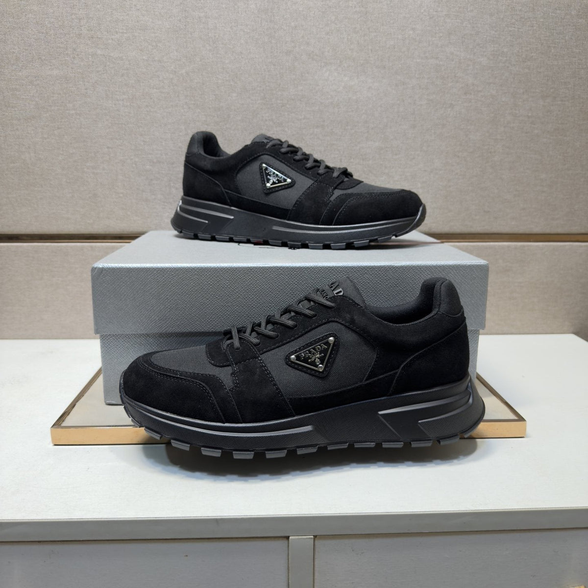 Prada Men's Paneled Low-Top Sneakers