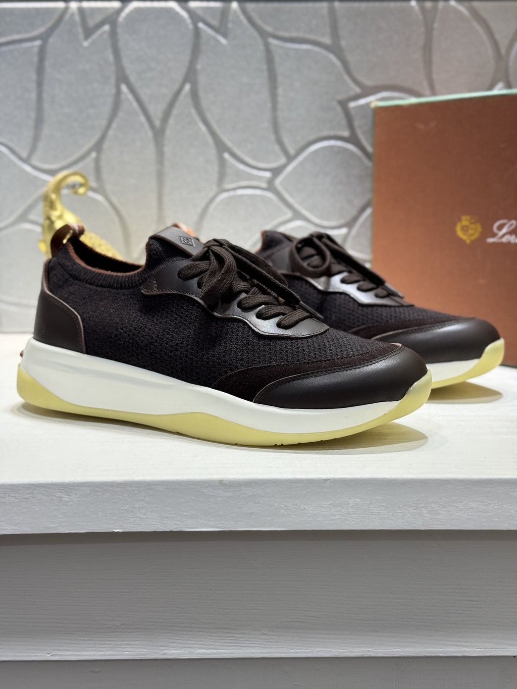 Loro Piana Mesh Lace-Up Sneakers - Layered Rubber-Look Outsole