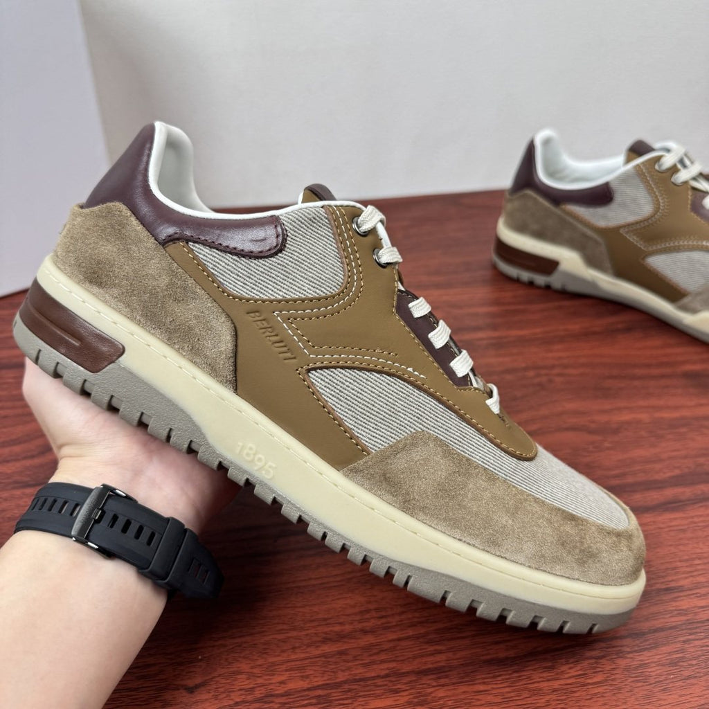 Berluti Paneled Low-Top Sneakers