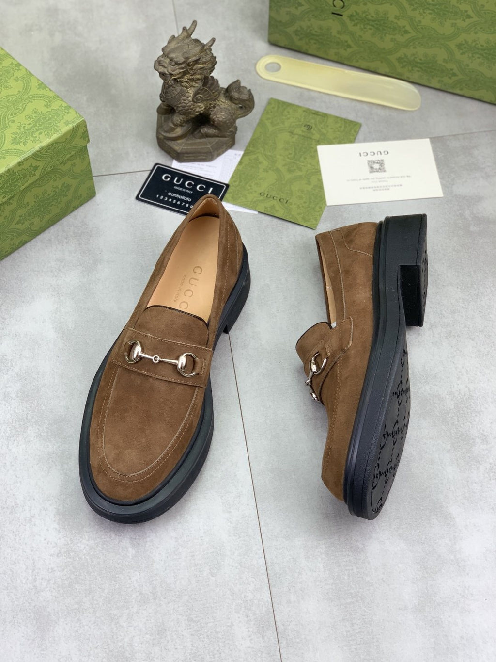 Gucci Men's Metal-Bit Loafers