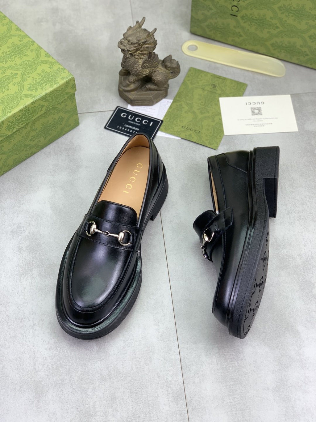 Gucci Men's Metal-Bit Loafers