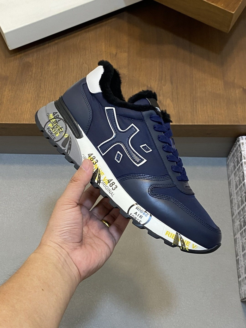 Premiata Graphic Side Lace-Up Sneakers