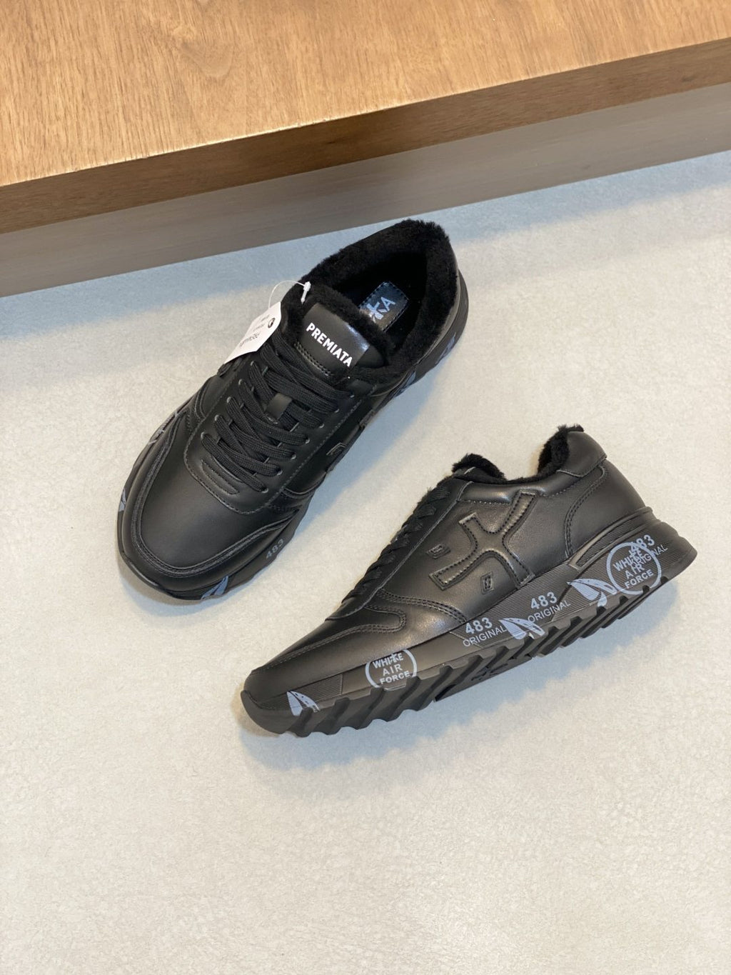 Premiata Graphic Side Lace-Up Sneakers