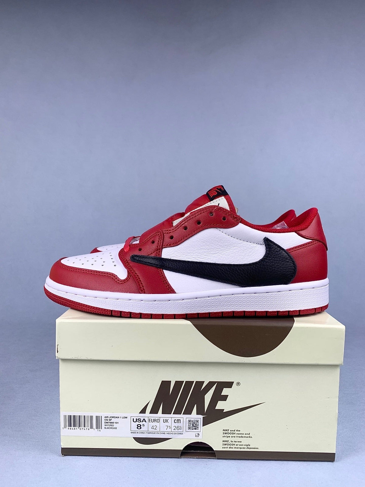 Air Jordan 1 Low Chicago Black/Red Unisex Sneakers DM7866-101