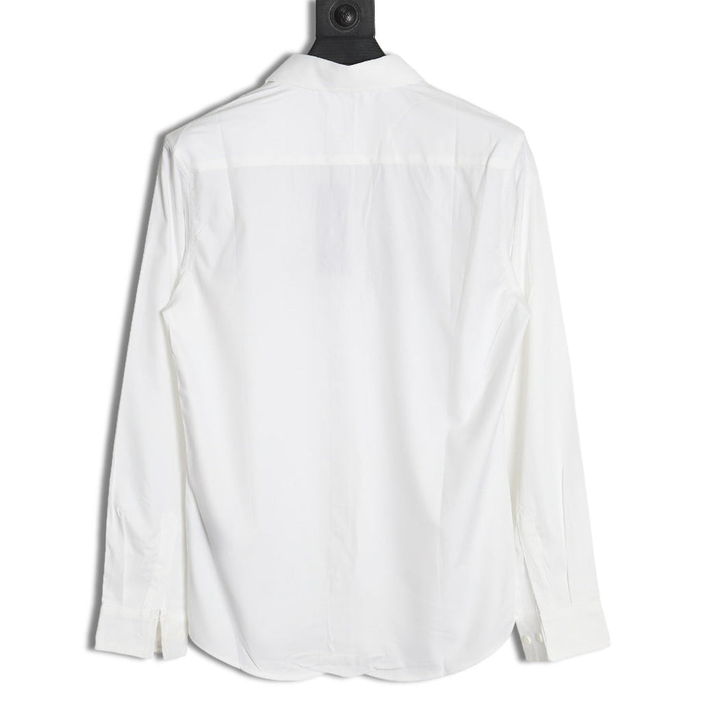 Dior Floral-Detail Logo Long-Sleeve Shirt - White