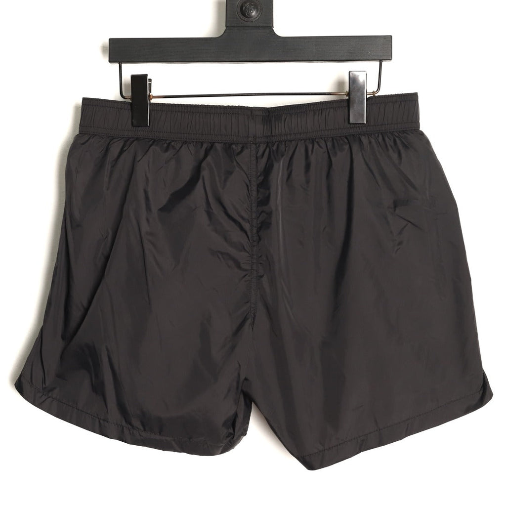 Moncler White-Emblem Drawstring Shorts - Black
